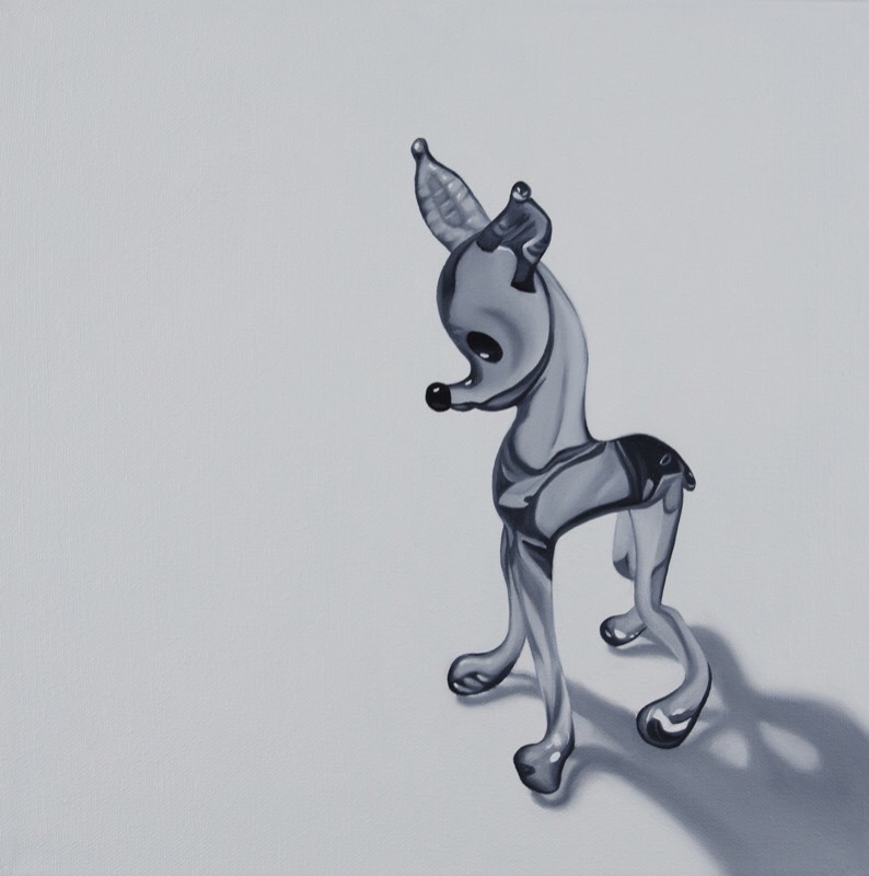 glass dog painting