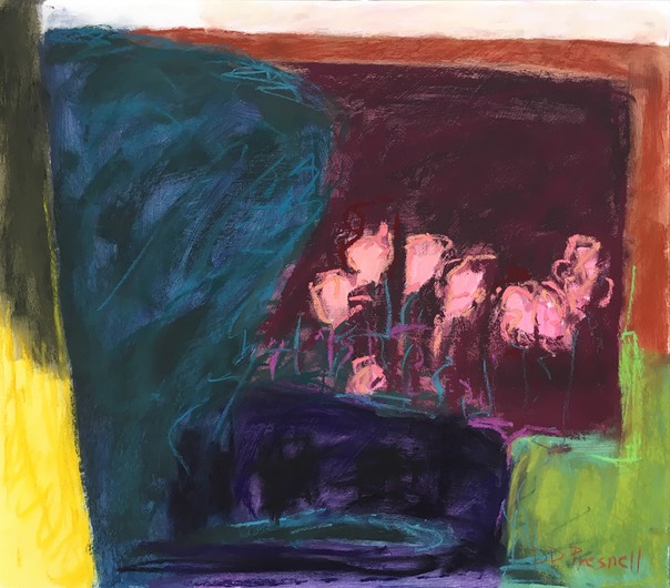 Neighboring Tulips Soft Pastel and Acrylic on Board 14x16 web